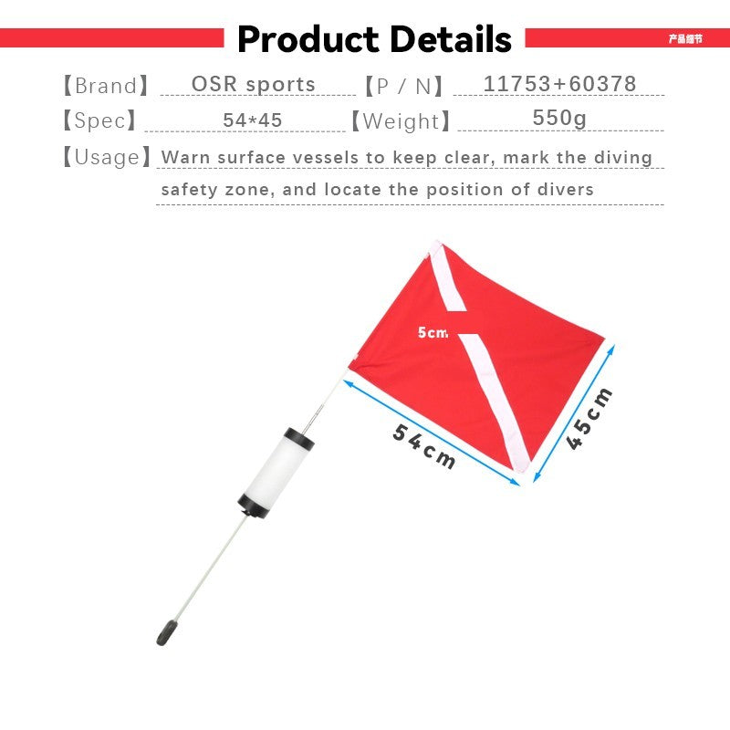 11753+60378 Diving Dive Flag Float With Weight And Float Rod - image 5
