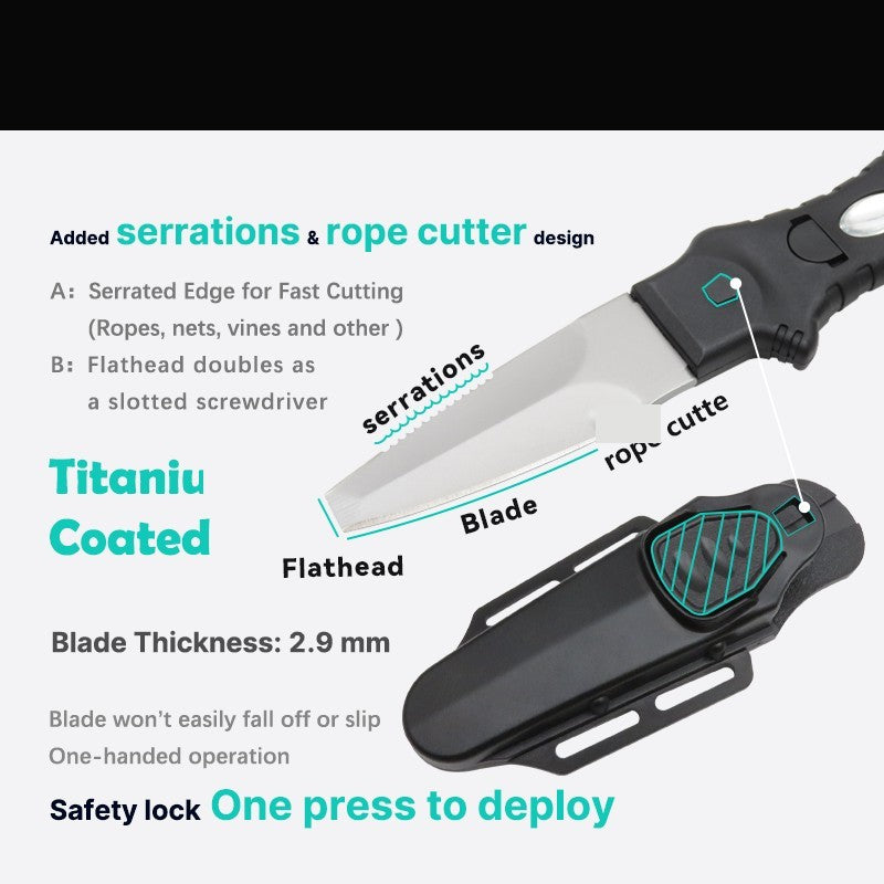 11590 K02 Black Handle Professional Water Rescue Knife - image 4