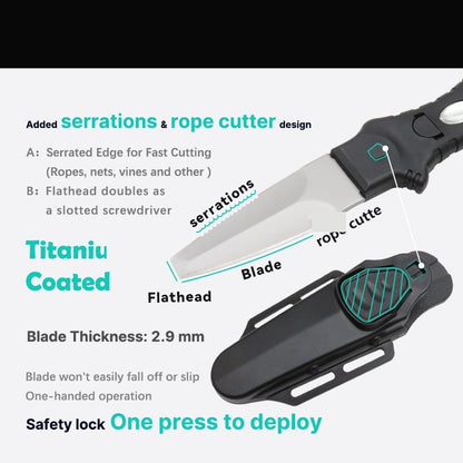11590 K02 Black Handle Professional Water Rescue Knife - image 4