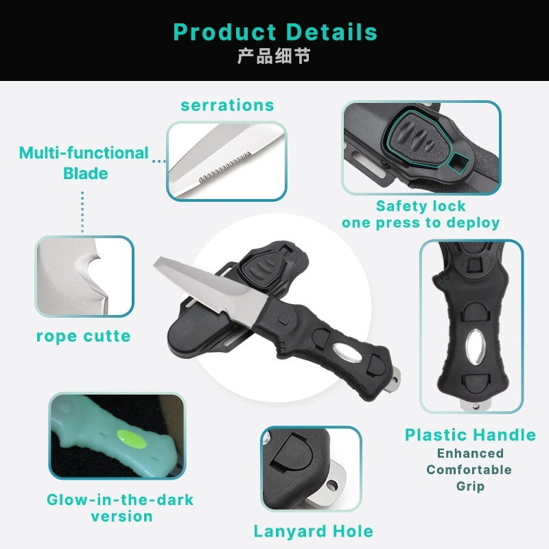 11590 K02 Black Handle Professional Water Rescue Knife - image 5