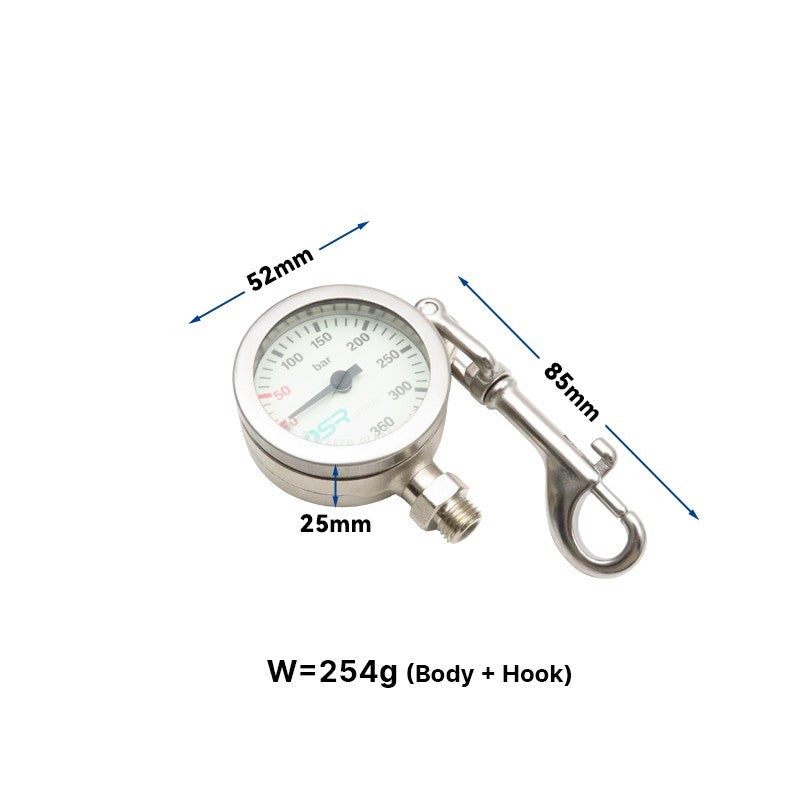 11729 Diving Pressure Gauge With Swivel Hook, 52mm Dial - image 4
