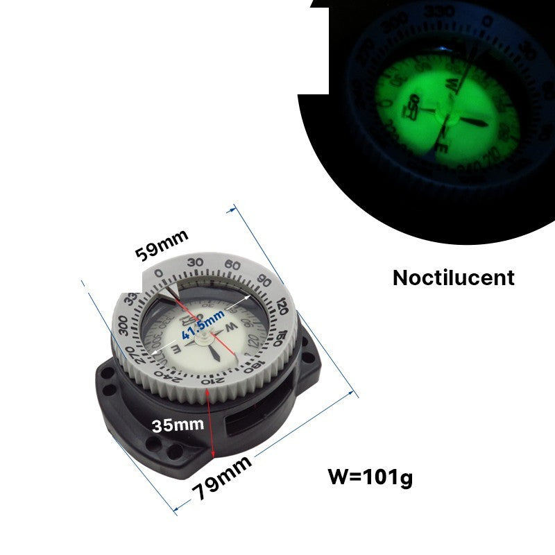 11730 Professional Diving Compass, Grey Bungee Mount - image 2